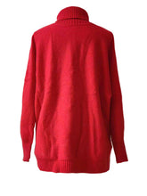 Pull tricoté décontracté à manches chauve-souris pour femme, motif lettre, pour Noël